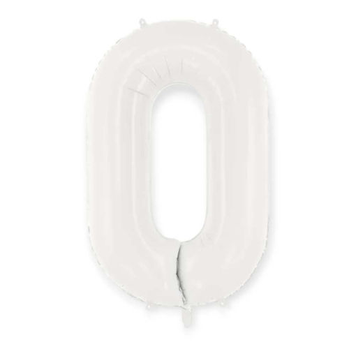 Picture of FOIL BALLOON NUMBER 0 WHITE